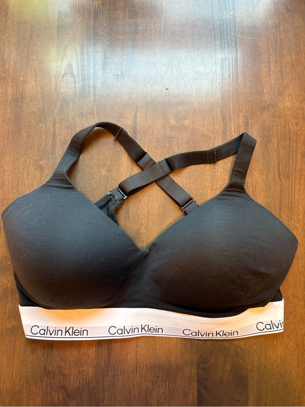 Calvin Klein Black Wireless Logo Bra Bralette XL New Without Tags